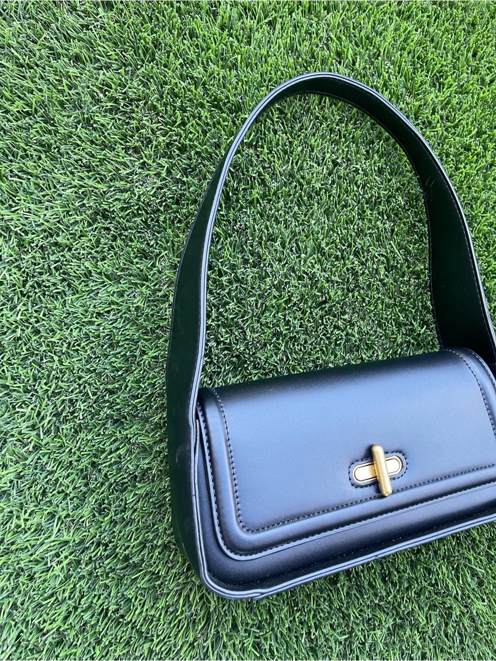 Rachel Zoe Black Turn Lock Baguette Shoulder Bag NWOT - Picture 3 of 7